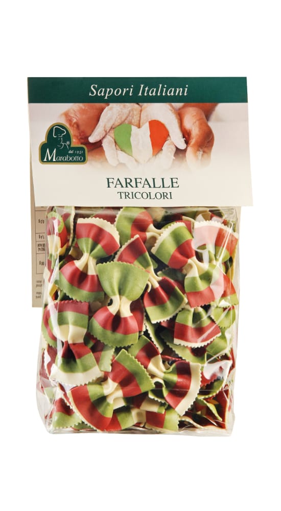 Drei-farbige Farfalle