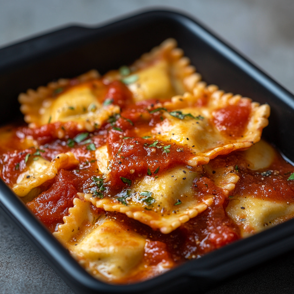 Ravioli mit Rindfleisch und Sauce